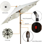 9 ft Solar Umbrella, 32 LED Lighted Patio Umbrella, Table Market Umbrella - Image 2