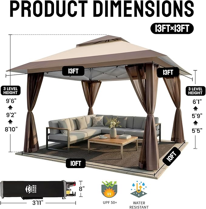 CROWN SHADES 13x13 Pop Up Gazebo - Image 6