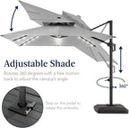 Best Choice Products 9x12ft LED Cantilever Patio Umbrella w/Base Included & - Image 5