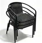 5 Piece Patio Dining Set with Black Outdoor Metal Table & 4 Hand-Woven PE - Image 7