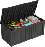 150 Gallon Outdoor Storage Box Resin Deck Box All Weather Waterproof Large - Image 8