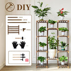 Plant Stand Indoor Outdoor, 10 Tiered Plant Shelf Wood Plant Rack | Tall Plant - Image 6