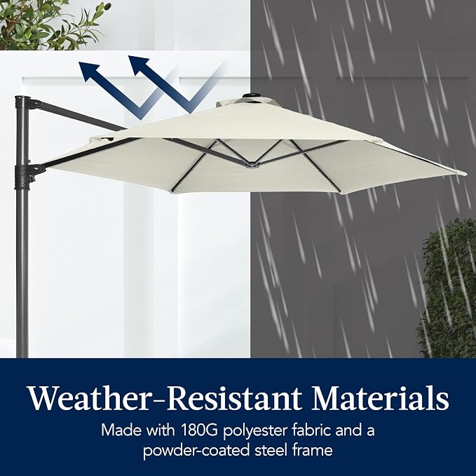 Best Choice Products 10ft Offset Cantilever Hanging Market Patio Umbrella - Image 5