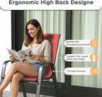 Patio Dining Chairs Set of 6 Outdoor Stackable Dining Chairs - Image 8