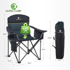 ALPHA CAMP Oversized Fully Padded Camping Chairs - Image 3