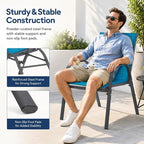 Patio Chairs Set of 4, Stacking Patio Chairs - Image 6