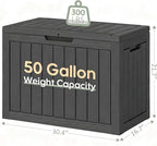 Outdoor Deck Storage Box, Resin Deck Boxes Indoor and outdoor, Waterproof - Image 2