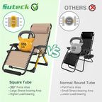 Suteck Oversized Zero Gravity Chair, 500LBS 33In XXL Outdoor Recliner Chairs | - Image 6