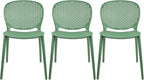 2xhome Set of 3 Patio Dining Chairs | Modern Stackable Outdoor Pool Side Chair by 2xhome