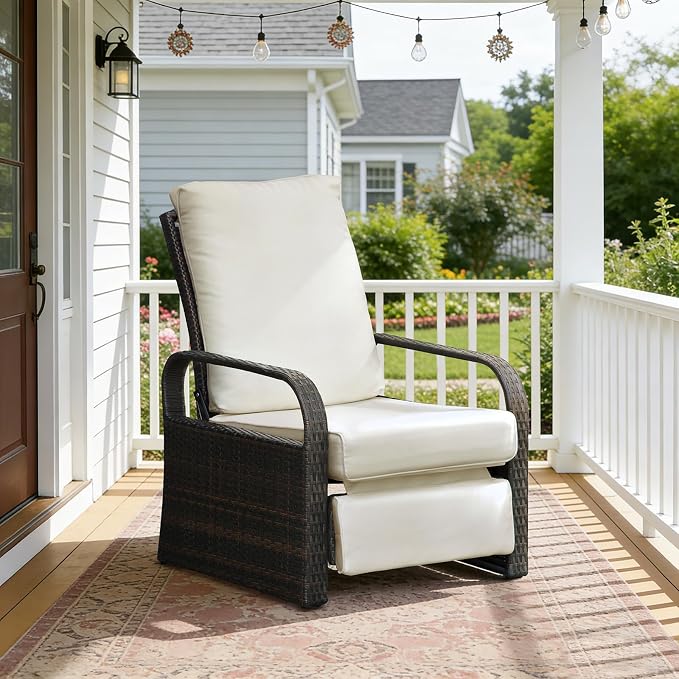 Outdoor Recliner, Aluminum Frame Patio Chaise Lounge Chairs - Image 8