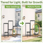 iDavosic.ly Plant Stand Indoor Outdoor, 6 Tier Iron Corner Shelf, Folding Multi - Image 8