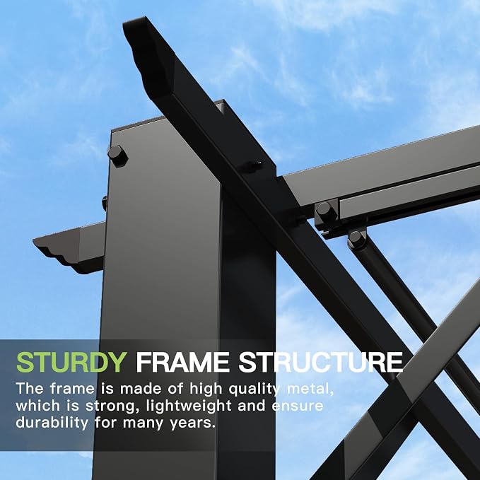 Aoxun 10'x10' Outdoor Pergola, Patio Pergola - Image 2
