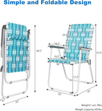 VINGLI Patio Lawn Webbed Folding Chairs Set of 4, Outdoor Beach Chair Portable - Image 4