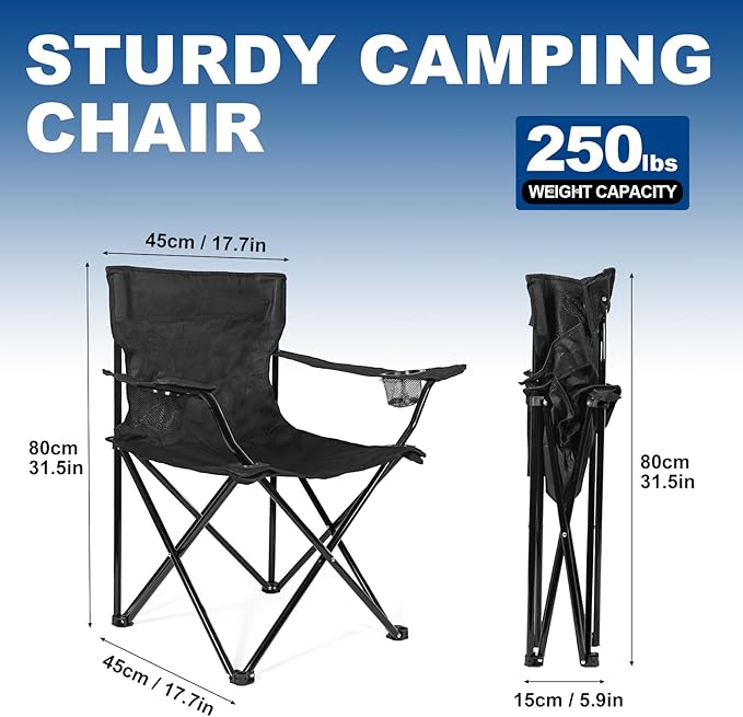 WEIDIORME 4 Pack Lightweight Camping Chairs - Image 2