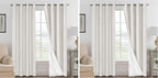 H.VERSAILTEX 100% Blackout Curtains Ivory, Linen Blackout Curtains 96 inch by HVERSAILTEX