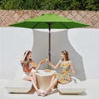 JEAREY 7.5 ft Outdoor Patio Umbrella, Table Umbrella, Grass Green | 6 Sturdy - Image 2