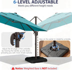 10' X 10' Patio Umbrella Cantilever Outdoor Rectangle Umbrella, Heavy Duty - Image 6