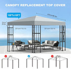 10x10 Gazebo Canopy Replacement Top, 300D High-Density Waterproof Single Layer - Image 6