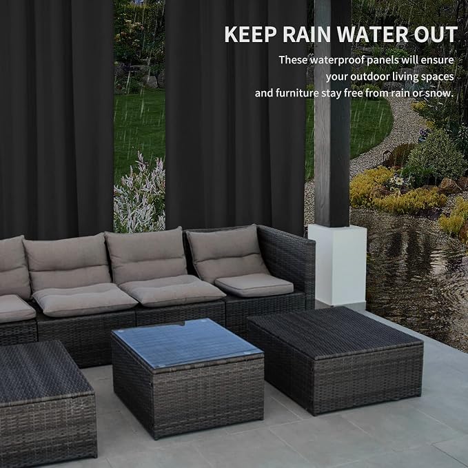 Easy-Going 100% Waterproof Outdoor Curtains 54x120 inch, Gazebo and Pergola 2 - Image 4