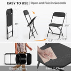 VINGLI 10 Pack Black Plastic Folding Chair, Indoor Outdoor Portable Stackable - Image 3