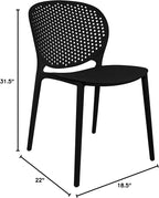2xhome Patio Dining Chair | Modern Stackable Outdoor Pool Side Chair | Weather - Image 2