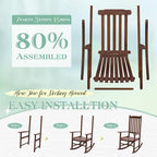 Flamaker Acacia Wooden Rocking Chair Outdoor Rocking Chair | Oversized Wooden - Image 4