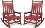 SERWALL Rocking Chair Set of 2, HDPE Rocker, Crimson Red | 21.1" Widened Seat by SERWALL