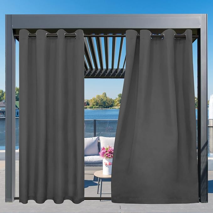Easy-Going Outdoor Curtains for Patio 1 Panel, 54x72 inch, Weatherproof Privacy - Image 3