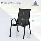 COSTWAY Patio Stackable Dining Chairs Set of 2 - Image 3