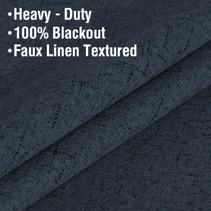 H.VERSAILTEX Linen Blackout Curtains 54 Inches Long 100% Absolutely Blackout - Image 4