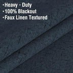 H.VERSAILTEX Primitive Linen Curtains 100% Blackout Curtain Drapes Burlap - Image 5