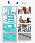 Oversized Outdoor Rocking Chair Set of 2, HDPE Patio Rockers, Aruba | | - Image 8