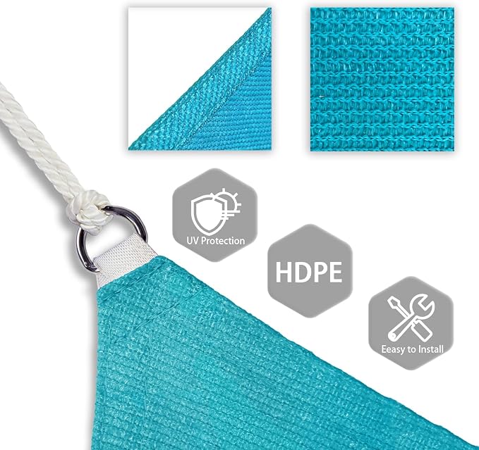 Patio Paradise 8' x 8' x 8' Sun Shade Sail Triangle Canopy Shade Cloth Fabric - Image 3