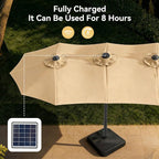 Aoxun 15ft Patio Umbrella with Base Included, Outdoor Double-Sided Rectangular - Image 6
