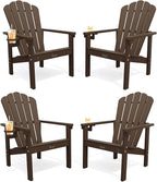 THOEOE Stackable Adirondack Chair Set of 4, HDPE Fire Pit Chairs Set of 4 | by THOEOE