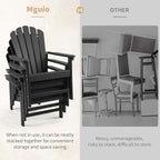 Oversized Stackable Adirondack Chair, HDPE All-Weather Fire Pit Chair | - Image 4