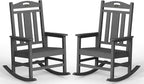 Oversized Outdoor Rocking Chair, High Back Patio Rockers, Dark Grey | by CIOKEA