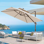 9' X 12' Cantilever Outdoor Patio Umbrellas Double Top Large Rectangle Umbrella by ORYNTREX