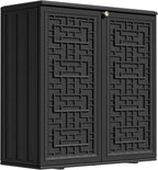 ZZM HDPE Outdoor Storage Shed, Outdoor Plastic Storage Cabinet, Horizontal by ZZM