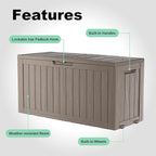 75 Gallon Waterproof Outdoor Storage Box, Resin Deck Box, Lockable Outside - Image 3