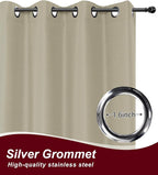 Grommet Outdoor Curtains for Patio Waterproof 8 Pcs 54x120 In Taupe | - Image 2