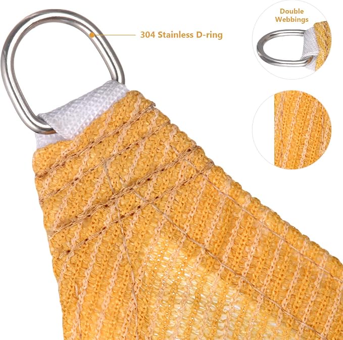 Eden's Decor Straight Flat-Edged Sun Shade Sail Rectangular 8' x 11' Wheat - Image 2