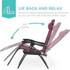 Best Choice Products Set of 2 Adjustable Steel Mesh Zero Gravity Lounge Chair - Image 4
