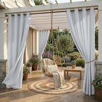 Outdoor Curtains Waterproof W52 x L95 Inch Greyish White, 1 Panel | Thermal by StangH
