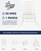 Oversized Outdoor Rocking Chair Set of 4, HDPE Patio Rockers - Image 6