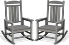 Oversized Outdoor Rocking Chairs Set of 2, Porch Rocker Unique Gray | by KINGYES