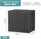 30 Gallon Waterproof Resin Deck Box, UV Resistant Outdoor Storage - Image 2