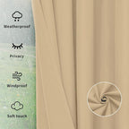 Easy-Going Outdoor Curtains for Patio 1 Panel, 54x72 inch, Weatherproof Privacy - Image 6