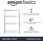 Amazon Basics 4-Shelf Adjustable Heavy Duty Steel Wire Rack Storage Shelving - Image 4