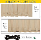 NICETOWN Outdoor Curtains for Patio Waterproof W84xL95 Biscotti Beige | Porch - Image 5